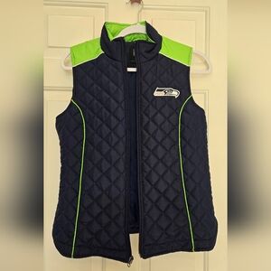 NFL Team Apparel Navy and Green Women's Vest